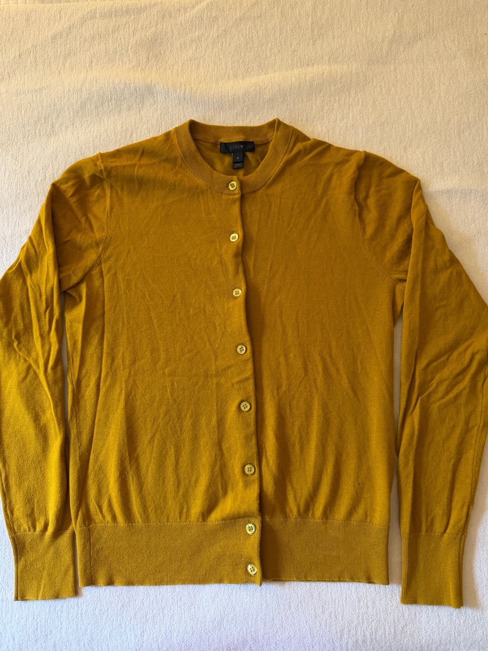 J. Crew Mustard Yellow Classic Jackie Cardigan